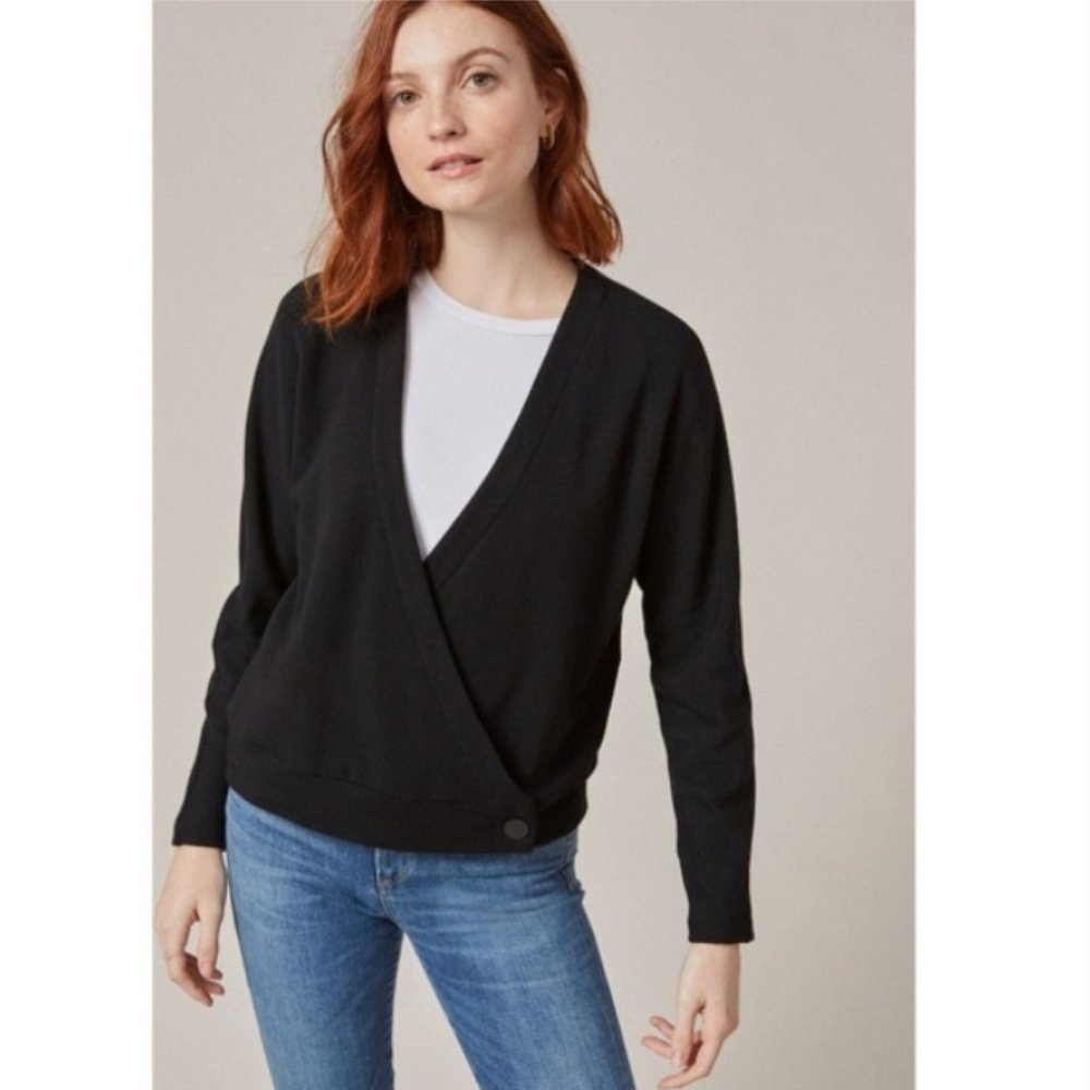 NWT Amour Vert Yara Wrap Cardigan Black